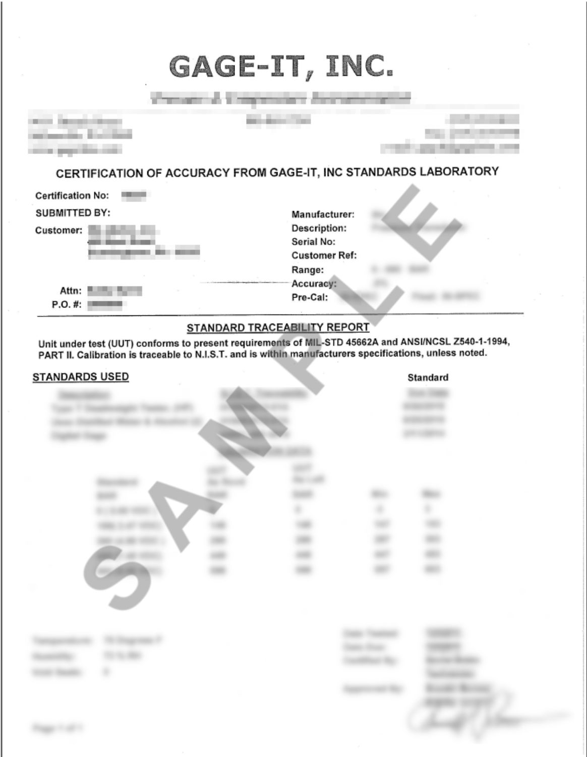 ZC0071 - Calibration certificate for pressure sensors - ifm